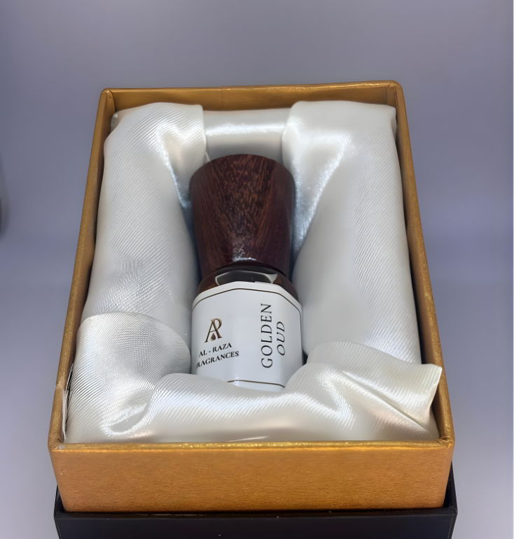 AL Raza Golden Oud – Premium Amber Oud Attar | Alcohol Free | Long Lasting Perfume Oil