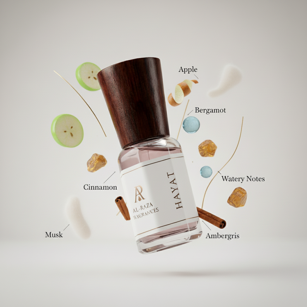 AL Raza Hayat – Apple Bergamot Fresh Attar | Alcohol Free | Long Lasting Perfume Oil